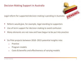 Building the Evidence Base on Supported Decision Making | PPTX