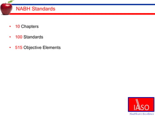 NABH Standards 10  Chapters 100  Standards 515  Objective Elements 