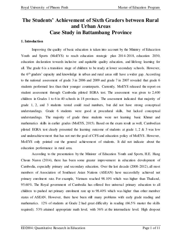 quantitative research paper on education
