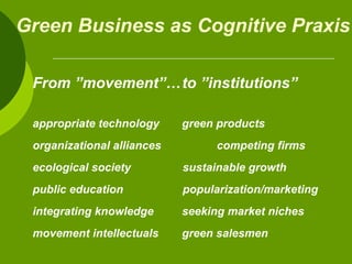 Quest for green knowledge and how to use green knowledge benefit | PPT