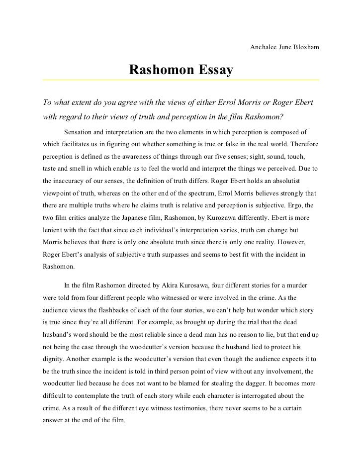 rashomon essay