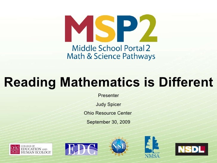 Reading Mathematics Is Different
