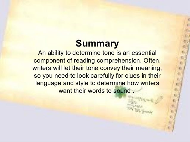 Identifying author's tone