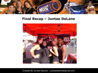 Final Recap – Juntae DeLane




Created By Juntae DeLane – juntaedelane@gmail.com
 