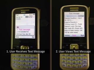 1. User Receives Text Message 2. User Views Text Message
 
