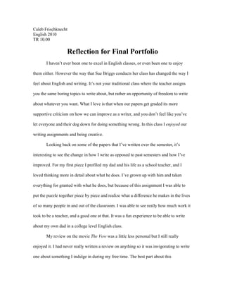 Final Reflection Paper