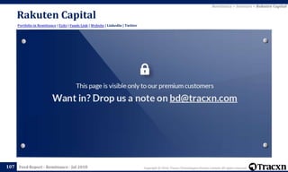 Copyright © 2018, Tracxn Technologies Private Limited. All rights reserved.Feed Report - Remittance - Jul 2018
Rakuten Capital
107
Portfolio in Remittance | Exits | Funds Link | Website | LinkedIn | Twitter
Remittance > Investors > Rakuten Capital
 