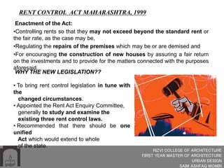 Rent Control Act, Maharashtra 1999 | PPTX