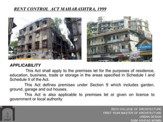 Rent Control Act, Maharashtra 1999 | PPTX