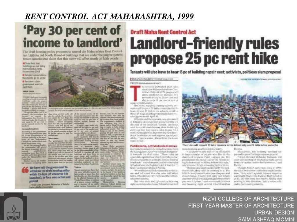 Rent Control Act, Maharashtra 1999