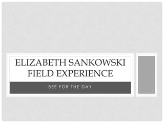 ELIZABETH SANKOWSKI
  FIELD EXPERIENCE
     BEE FOR THE DAY
 