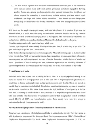 Microfinance : Project Report | DOCX