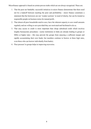 Microfinance : Project Report | DOCX