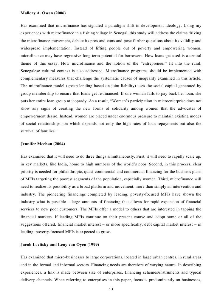 Microfinance project topics picture