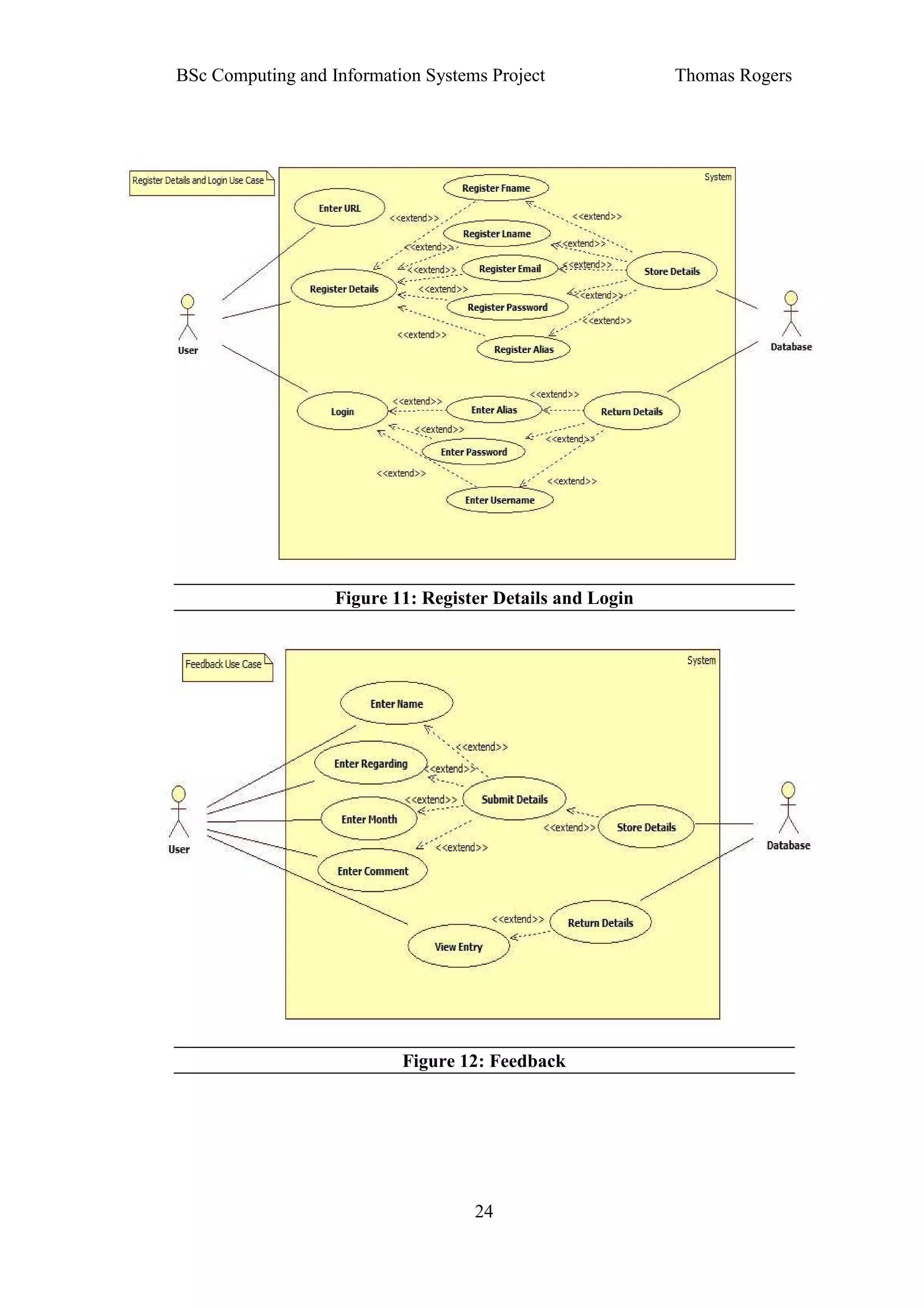 BSc Computing and Information Systems Project              Thomas Rogers




                   Figure 11: Register Details and Login




                           Figure 12: Feedback




                                    24
 
