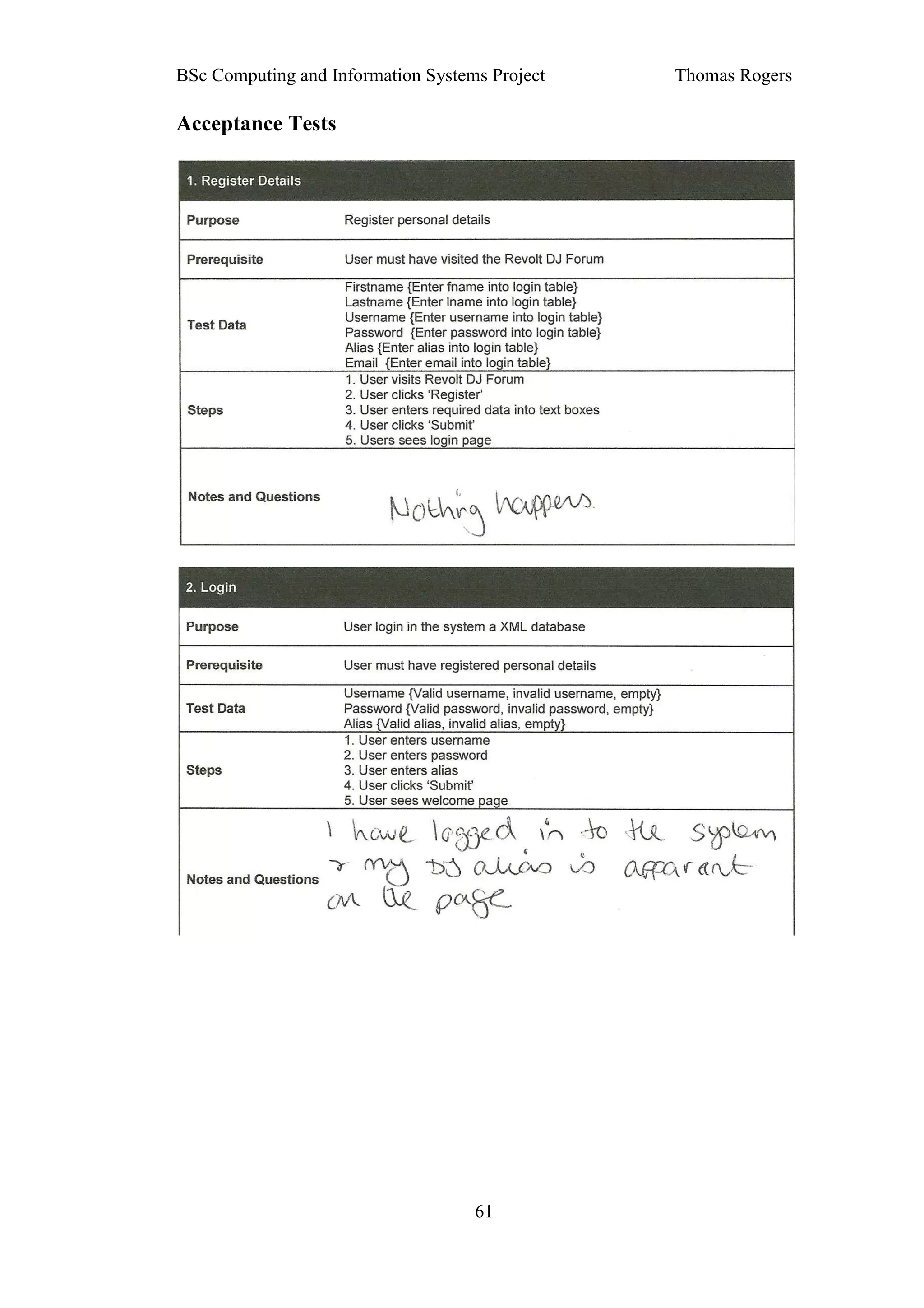 BSc Computing and Information Systems Project   Thomas Rogers

Acceptance Tests




                                    61
 