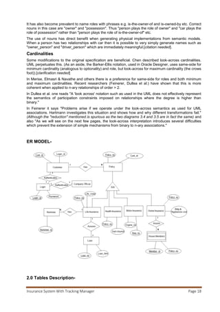 Insurance System With Tracking Manager Page 19
2.0 Tables Description-
Login:
Company Official:
Policy:
Health Insurance:
Life Insurance:
 