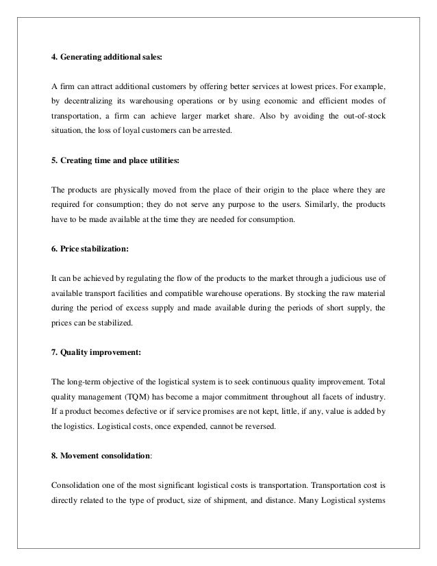 Logistics And Warehousing