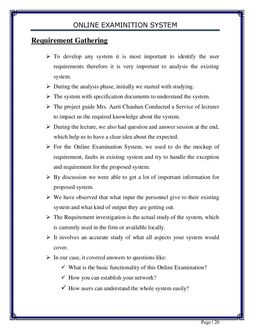 Online Examinition System
