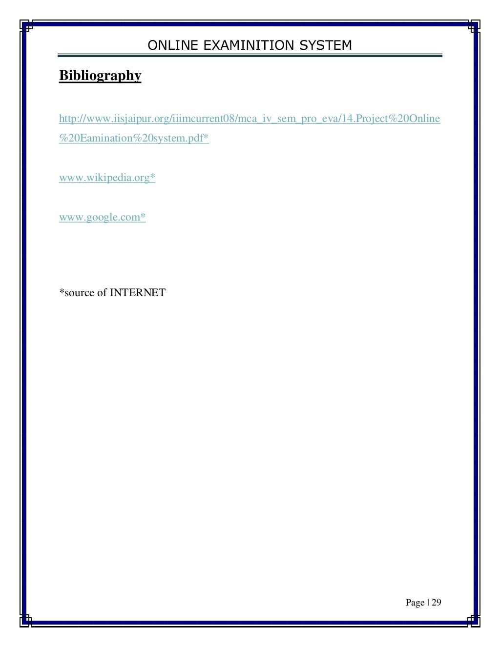 Online Examinition System