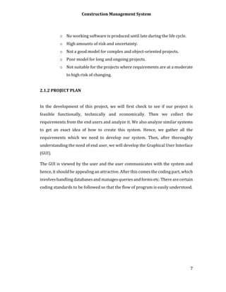 construction management system final year report | PDF