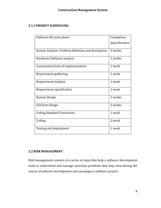 construction management system final year report | PDF