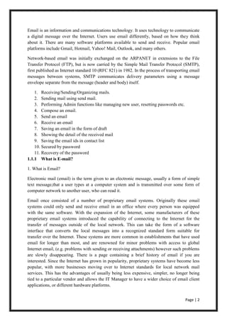 Final year project report on Internet And Interanet Emailing server | PDF