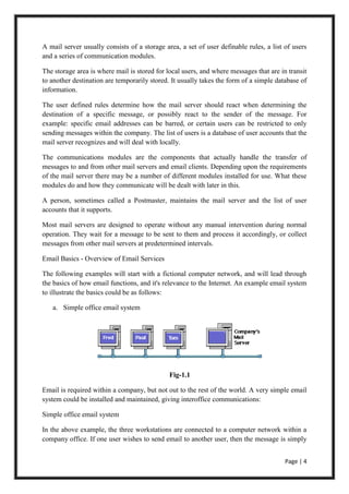 Final year project report on Internet And Interanet Emailing server | PDF