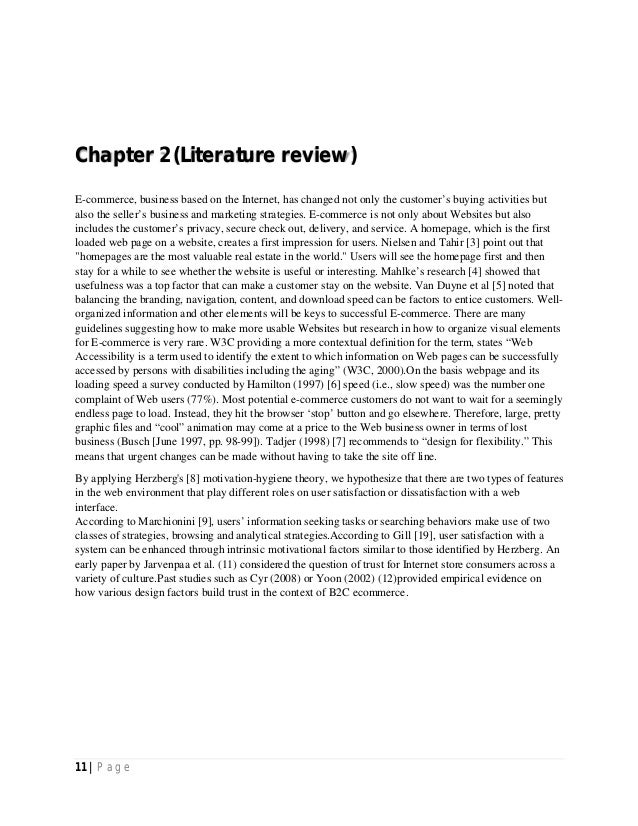 Literature review on ecommerce websites