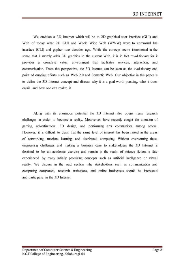 3D Internet Report