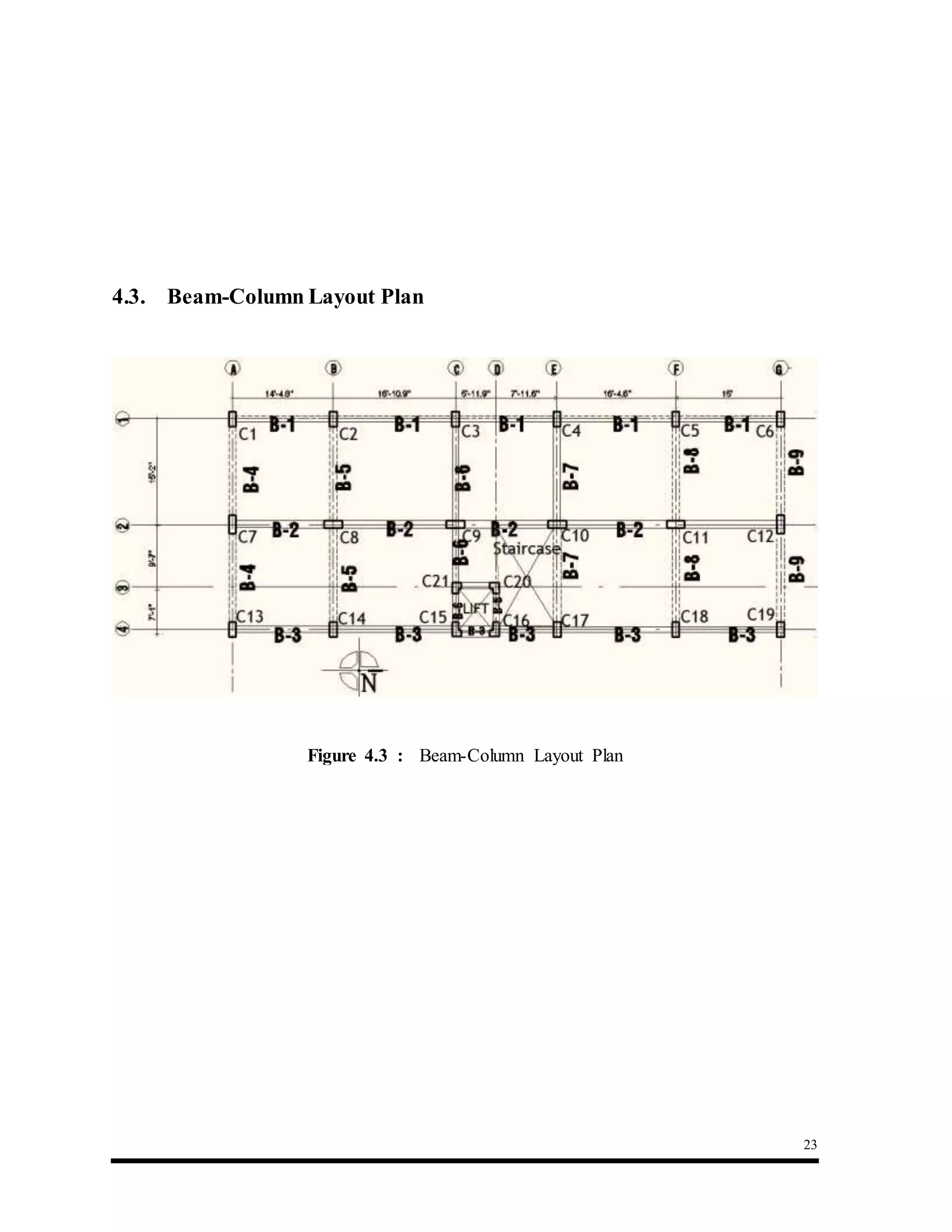 23
4.3. Beam-Column Layout Plan
Figure 4.3 : Beam-Column Layout Plan
 