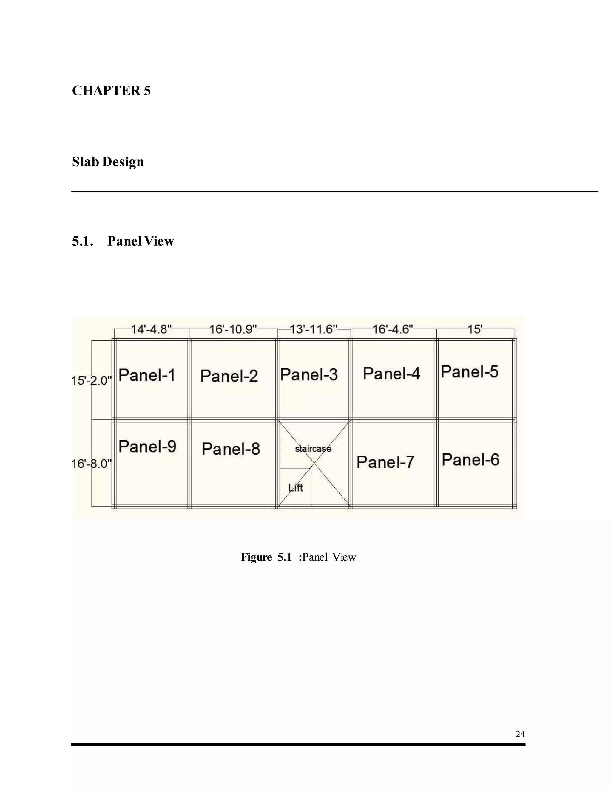 24
5.1. PanelView
Figure 5.1 :Panel View
CHAPTER 5 : Slab Design
Slab Design
 