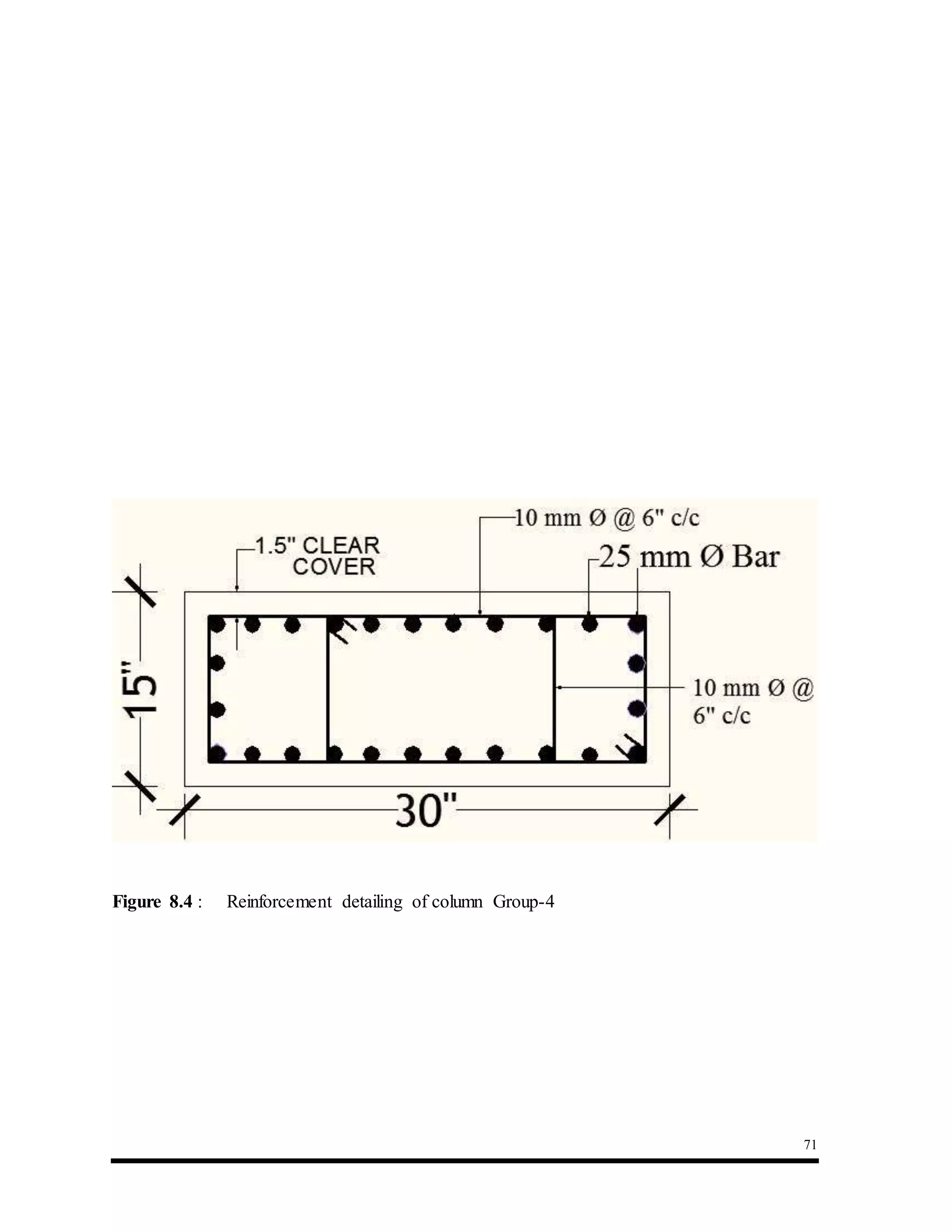 71
Figure 8.4 : Reinforcement detailing of column Group-4
 