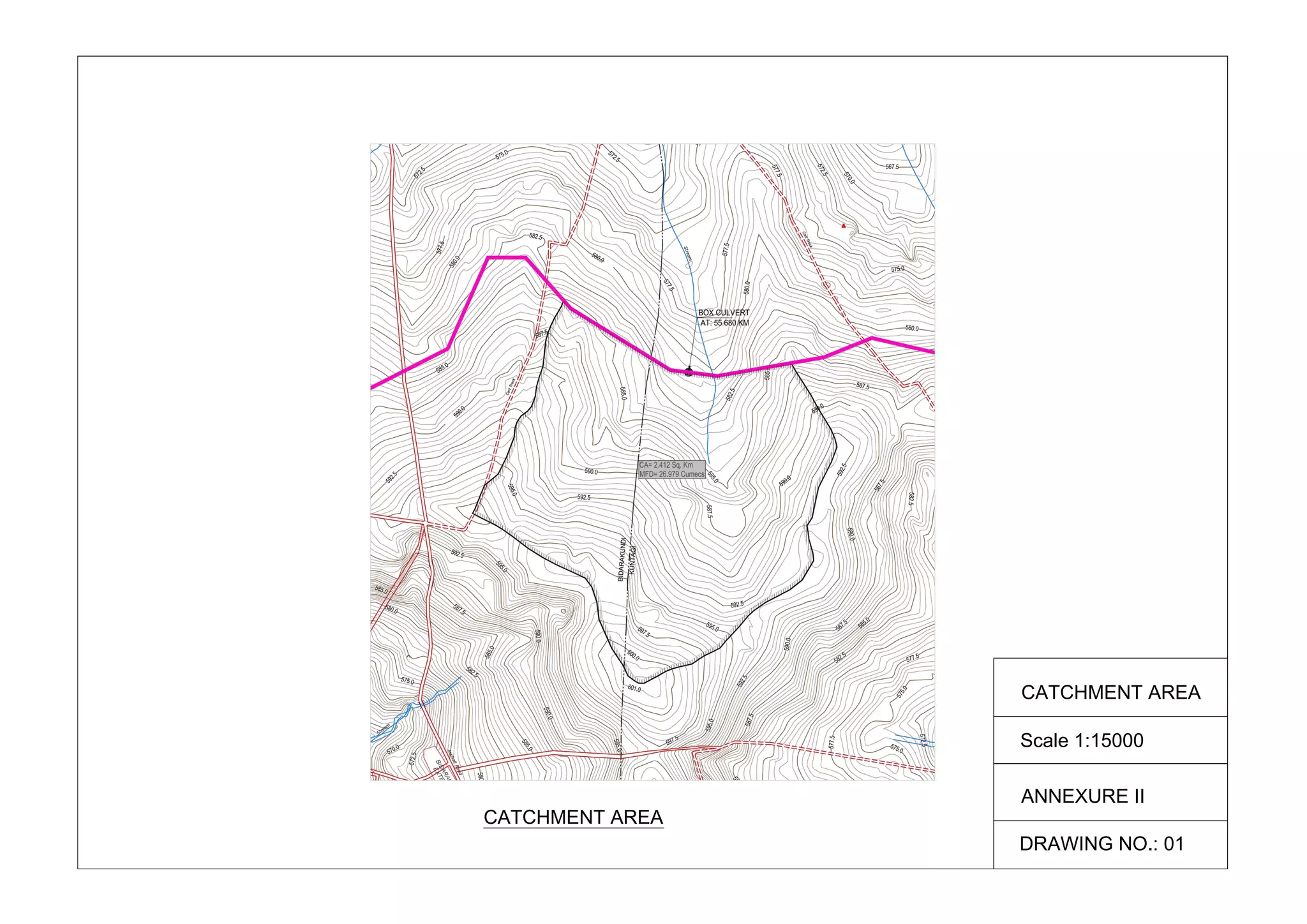 Scale 1:15000
CATCHMENT AREA
CATCHMENT AREA
ANNEXURE II
DRAWING NO.: 01
 