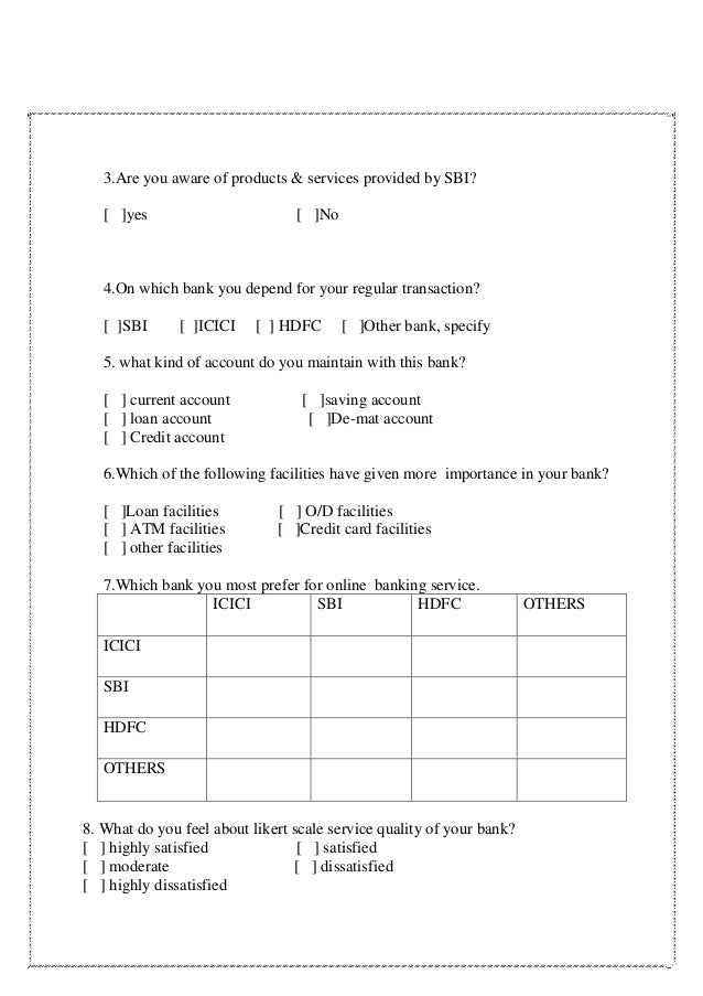 A Project Report On Sbi Bank