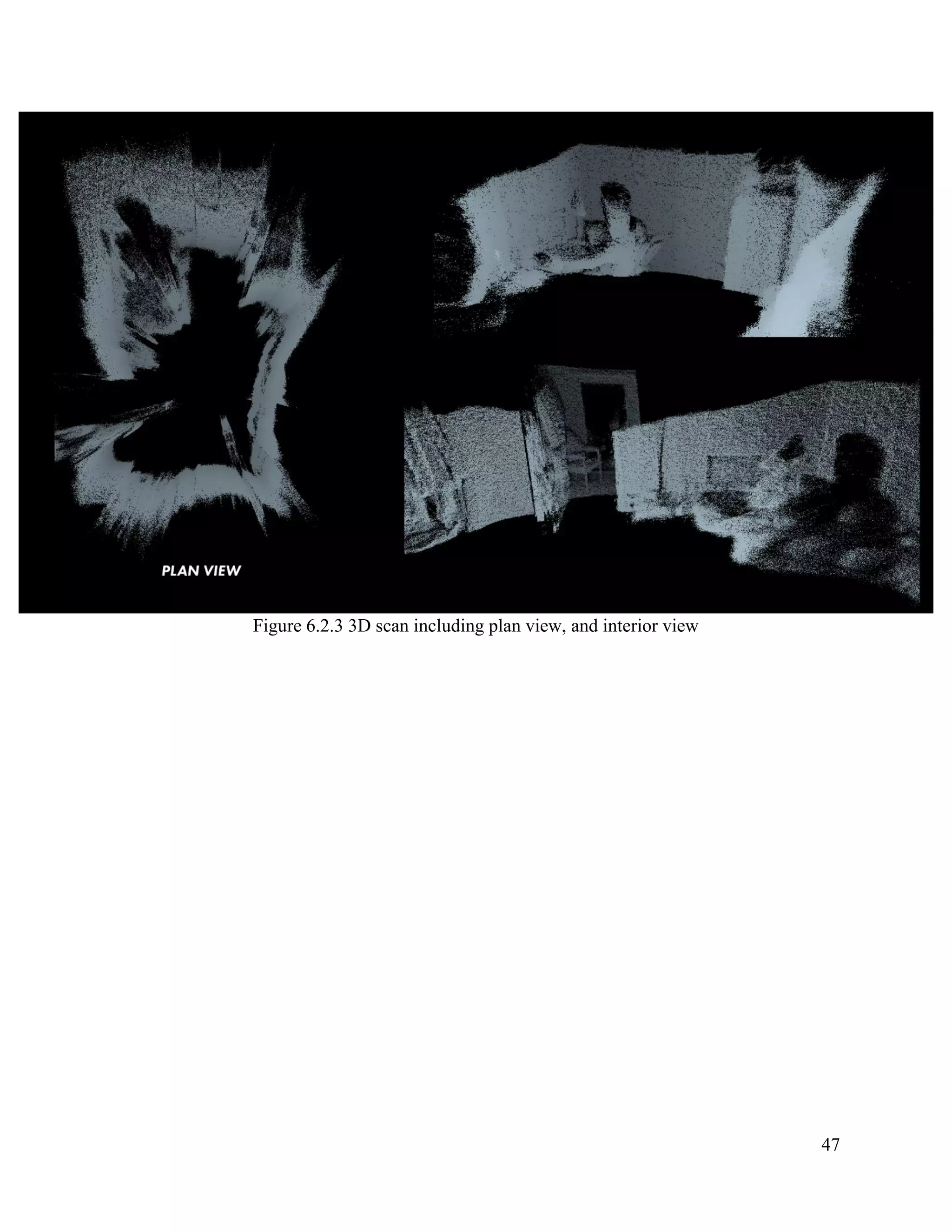 47
Figure 6.2.3 3D scan including plan view, and interior view
 