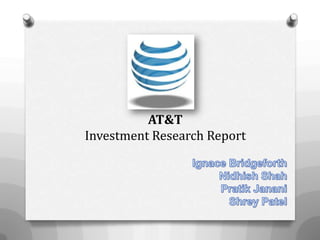 AT&T
Investment Research Report

 