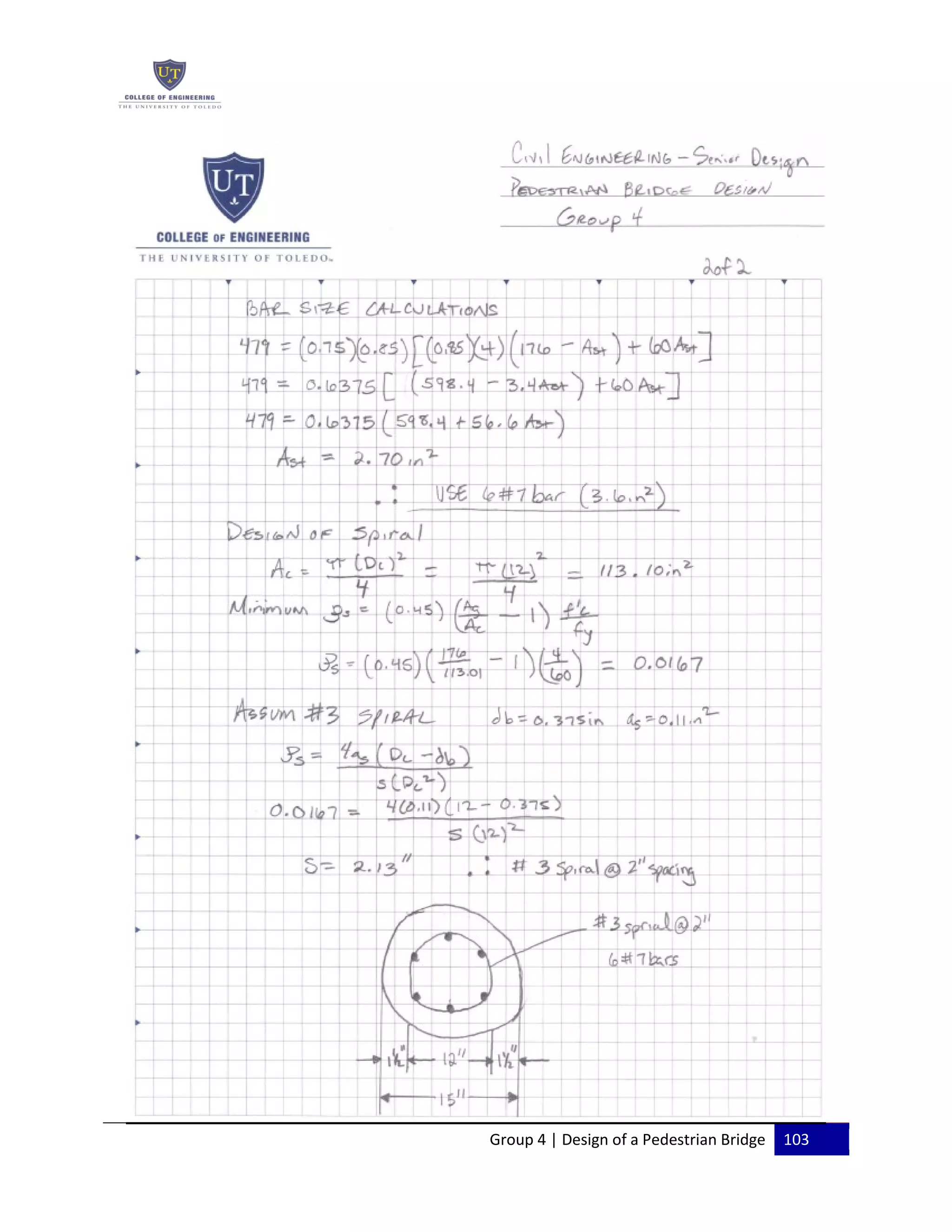 Group 4 | Design of a Pedestrian Bridge 103
 