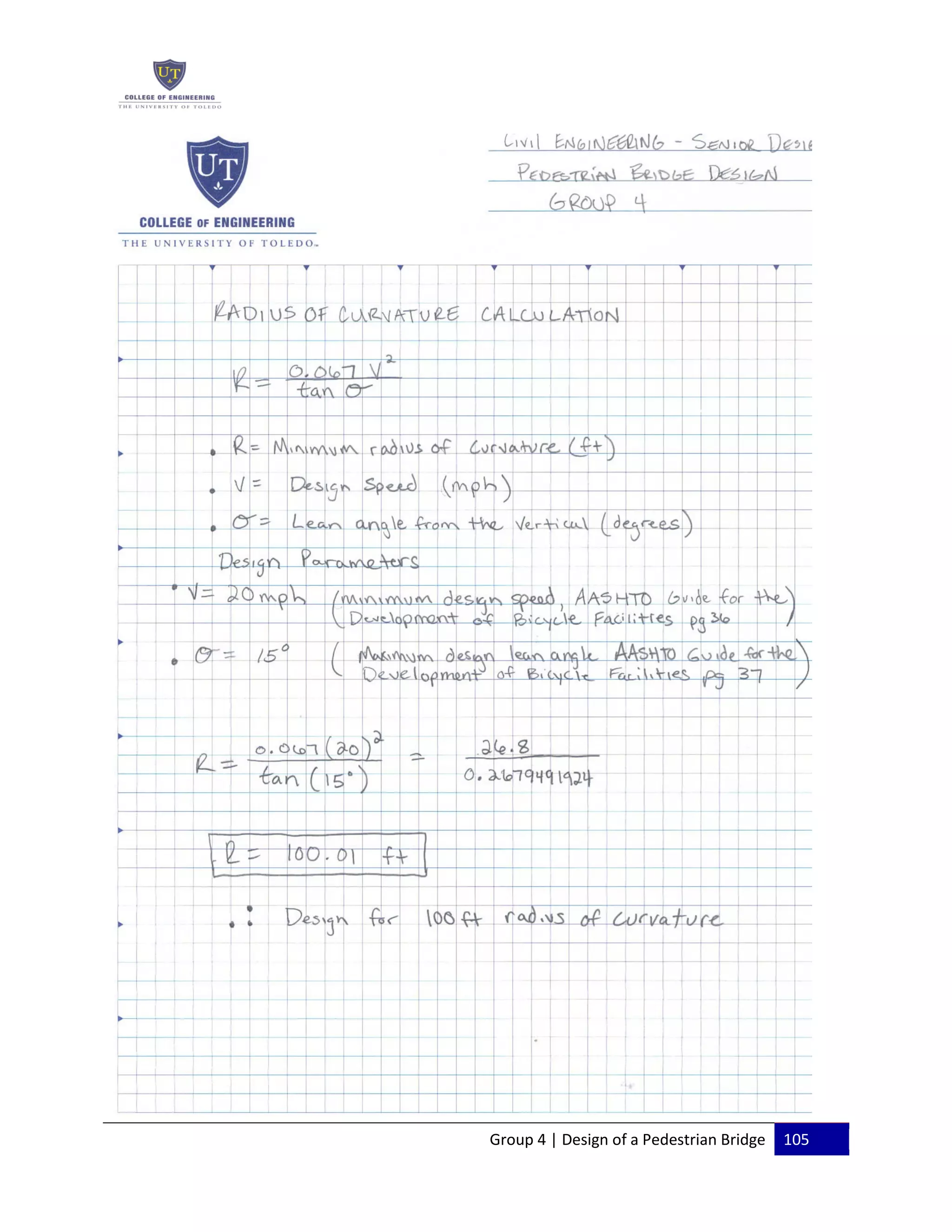 Group 4 | Design of a Pedestrian Bridge 105
 