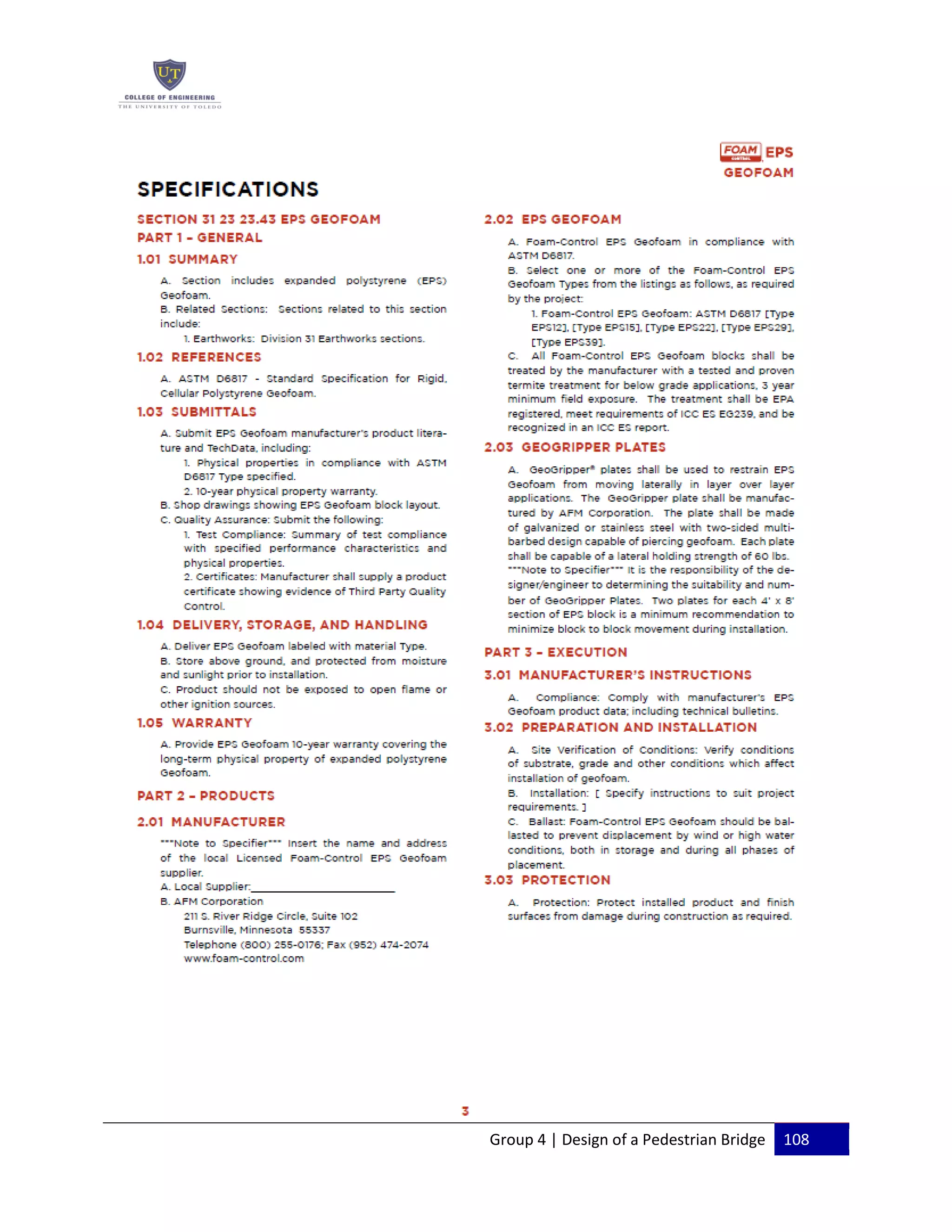 Group 4 | Design of a Pedestrian Bridge 108
 