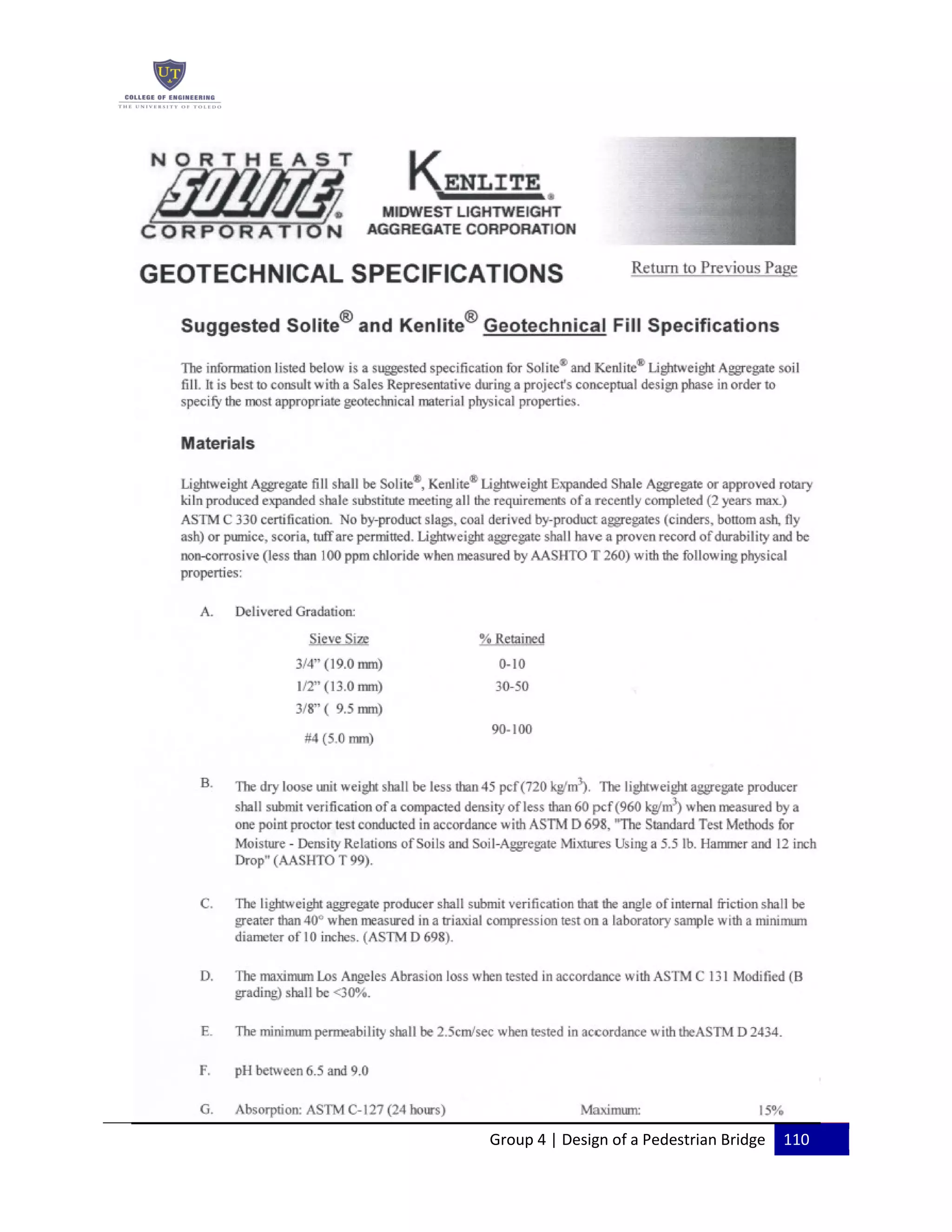 Group 4 | Design of a Pedestrian Bridge 110
 