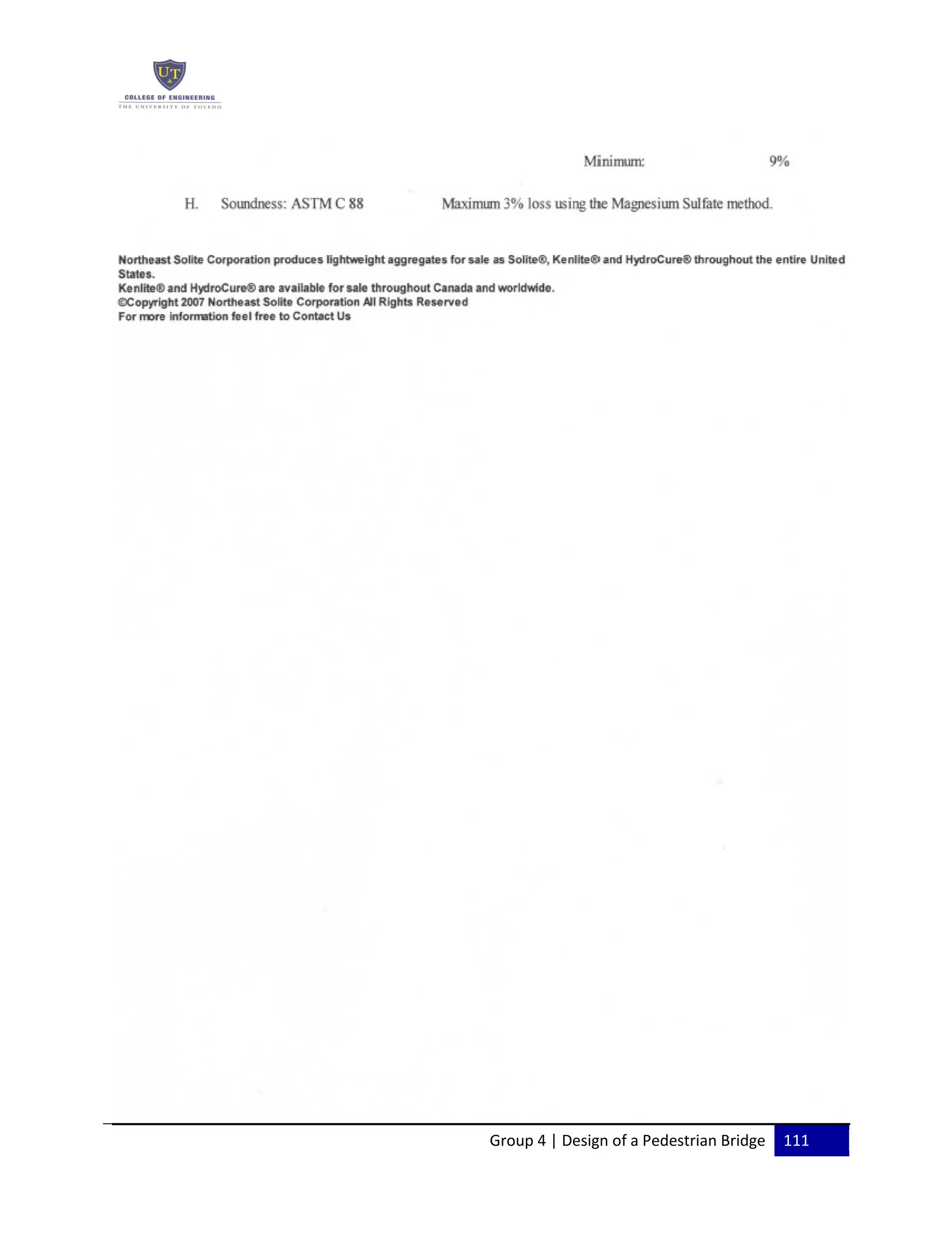 Group 4 | Design of a Pedestrian Bridge 111
 