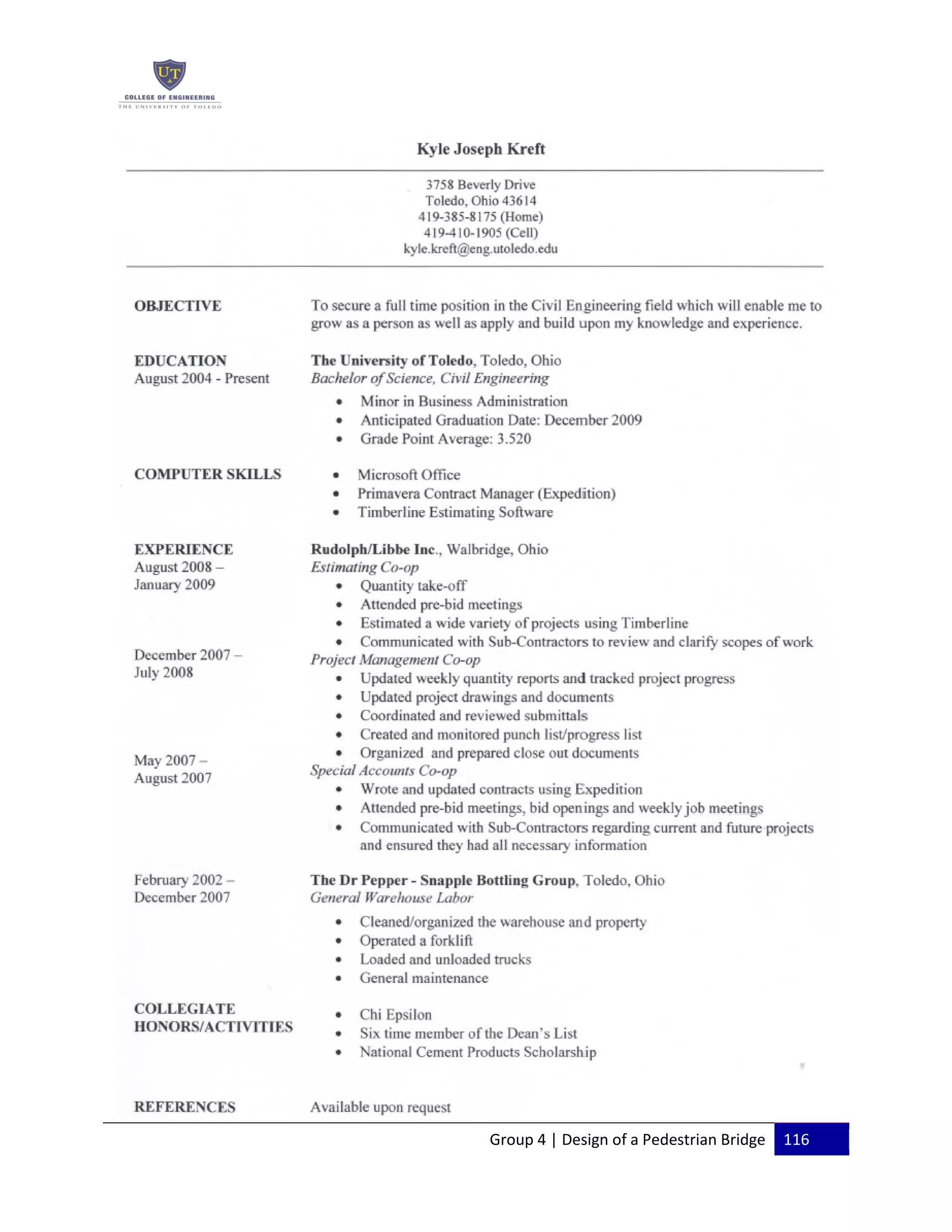 Group 4 | Design of a Pedestrian Bridge 116
 