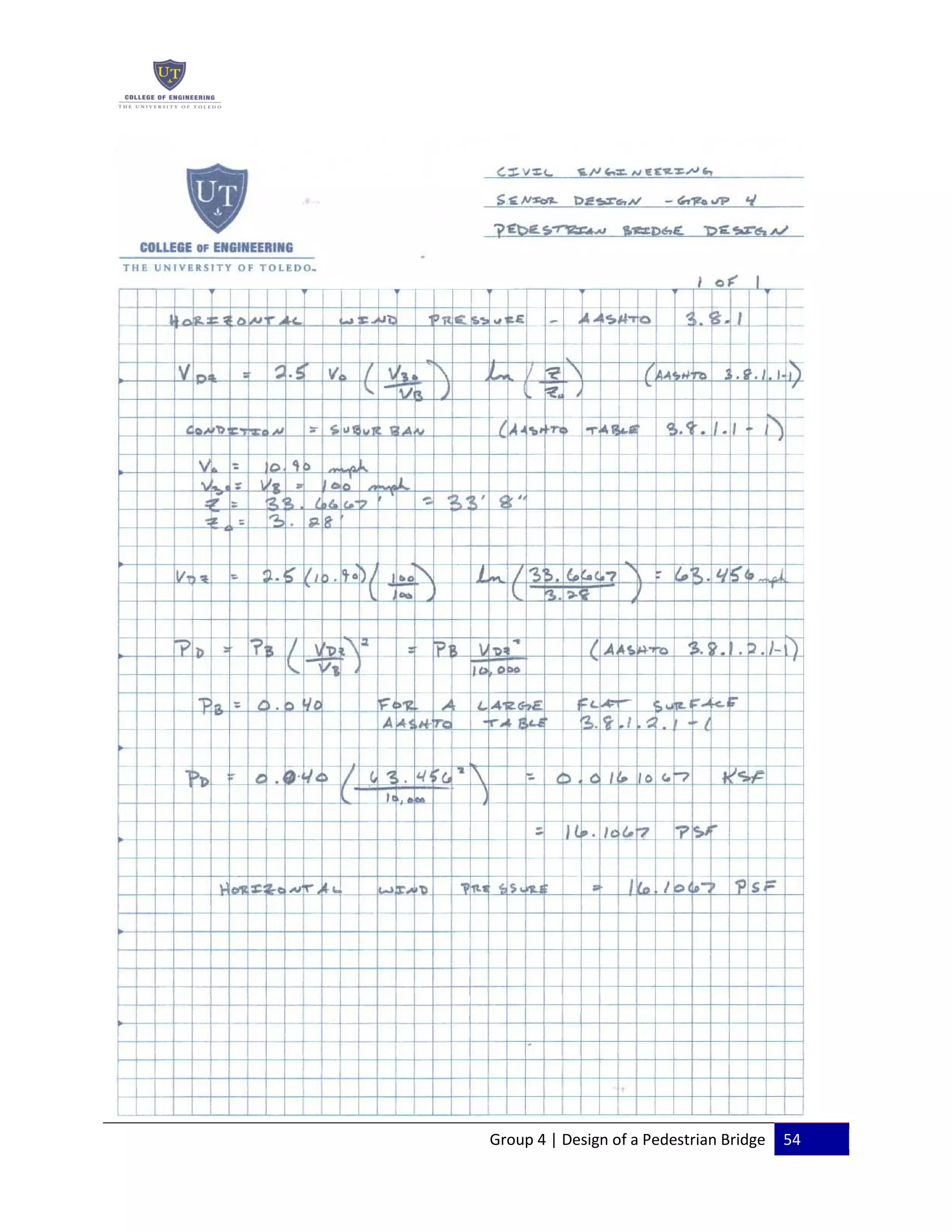 Group 4 | Design of a Pedestrian Bridge 54
 