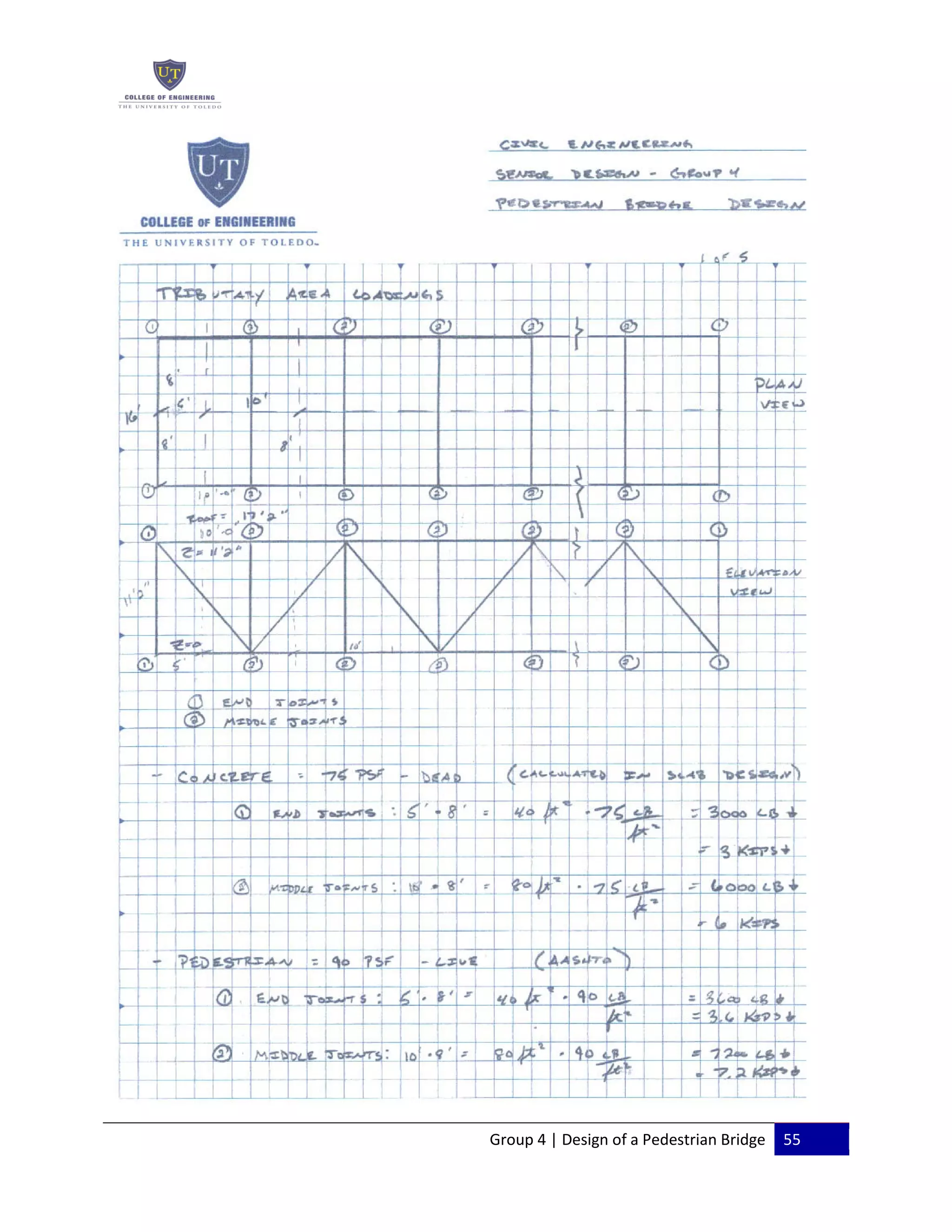 Group 4 | Design of a Pedestrian Bridge 55
 