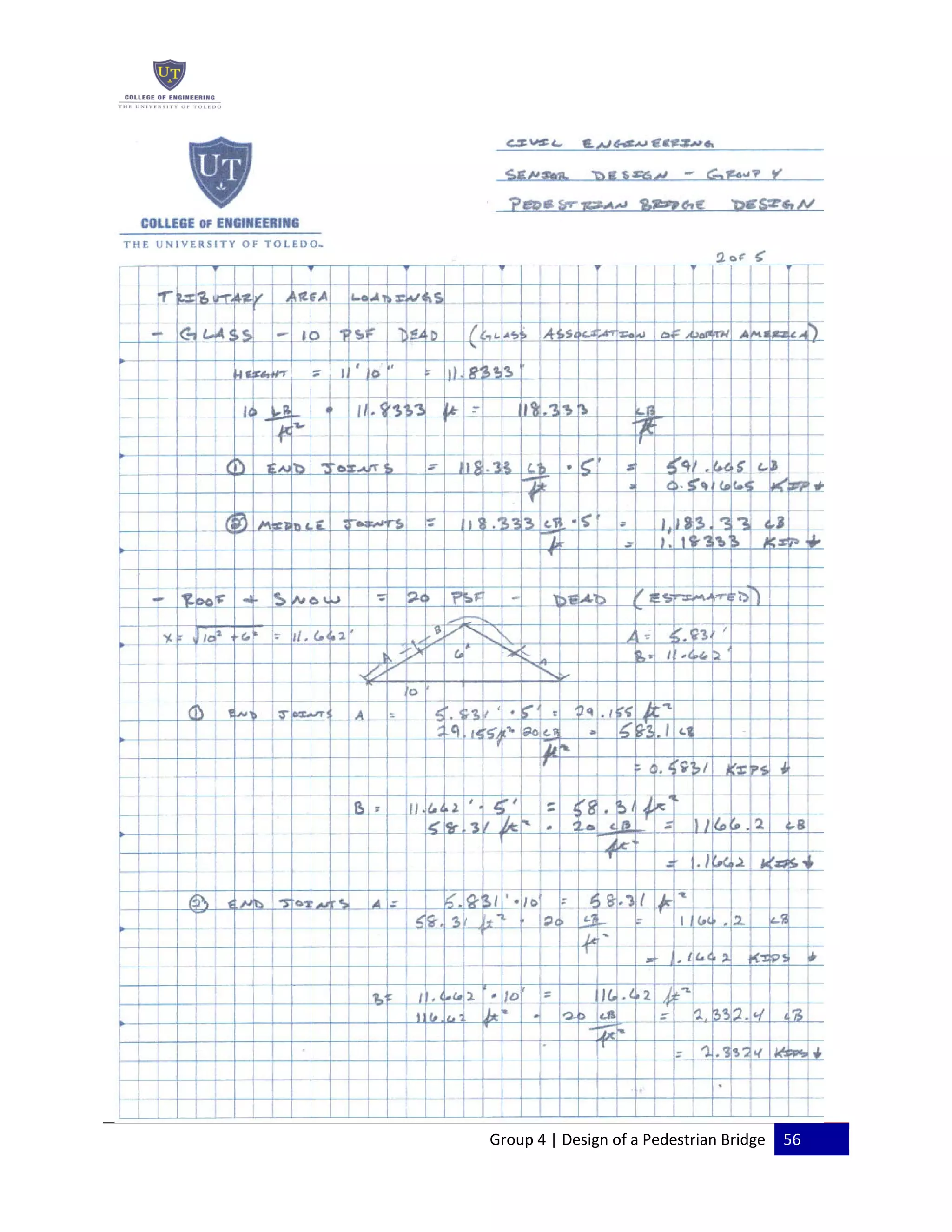 Group 4 | Design of a Pedestrian Bridge 56
 