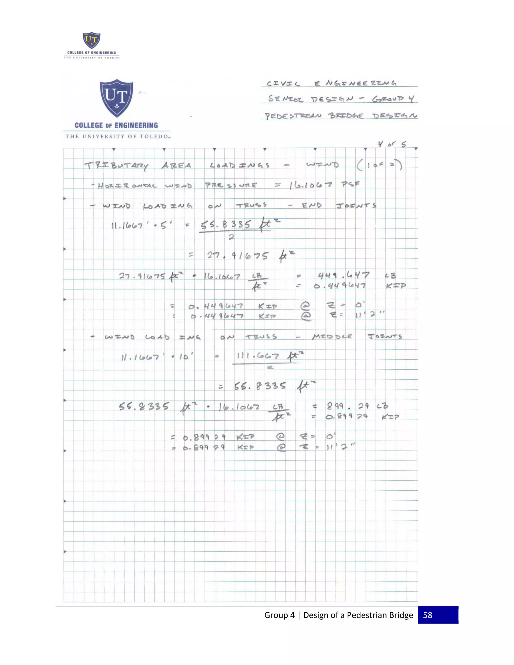 Group 4 | Design of a Pedestrian Bridge 58
 