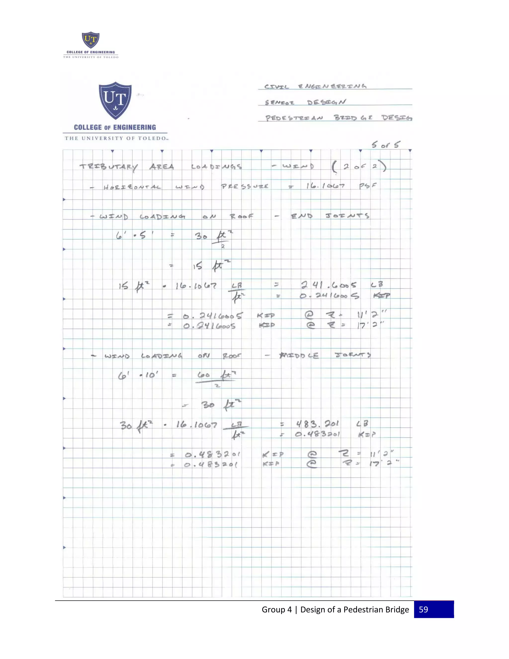 Group 4 | Design of a Pedestrian Bridge 59
 