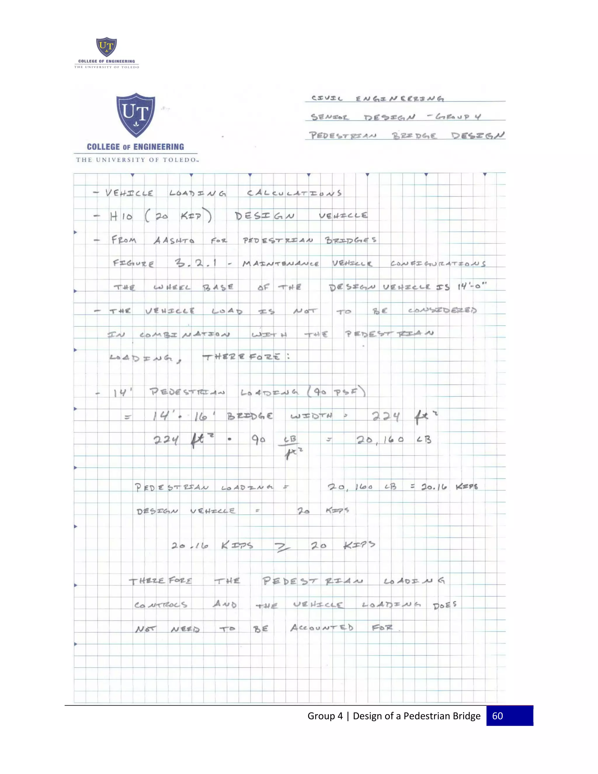 Group 4 | Design of a Pedestrian Bridge 60
 