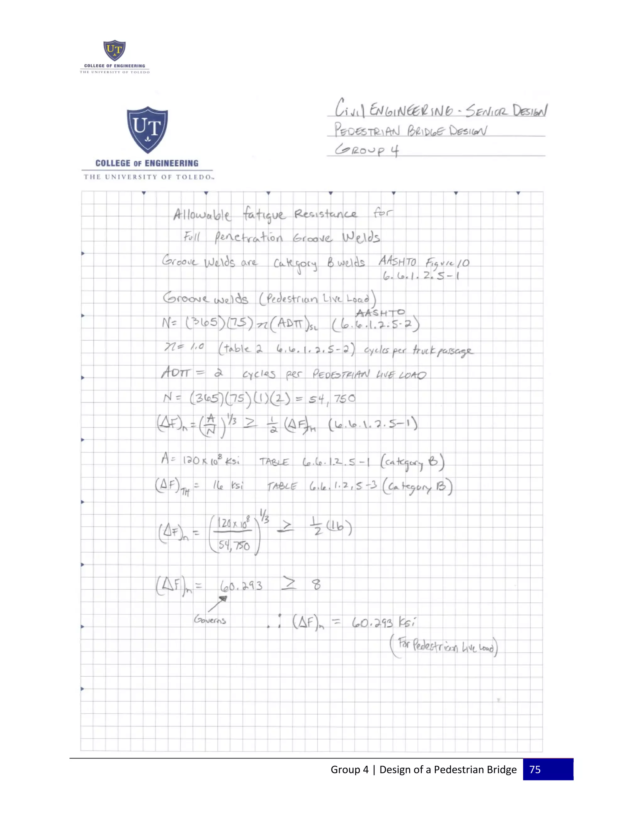 Group 4 | Design of a Pedestrian Bridge 75
 